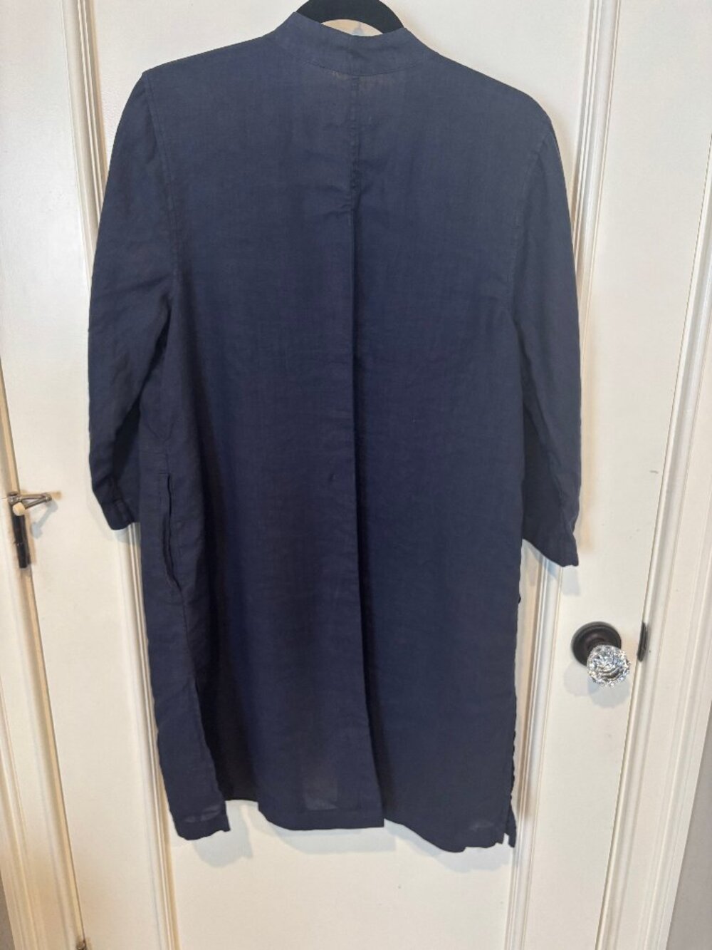 Pure Jill (J Jill) Garment-dyed Navy Linen Duster (M) - Picture 8 of 10